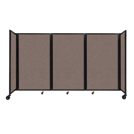 Versare Room Divider 360 Folding Portable Partition 8'6" x 5' Latte Fabric 1160313
